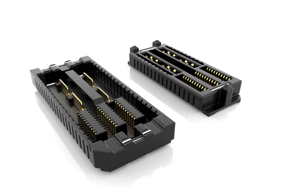 Now available through Powell are Samtec’s 0.635 mm pitch AcceleRate mP series connectors for high-density, high-speed systems