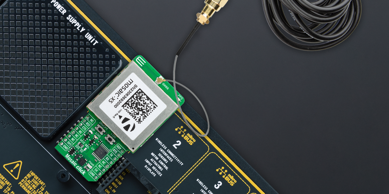 Mosaic Click board from MIKROE delivers global coverage multi-band and multi-constellation tracking ability
