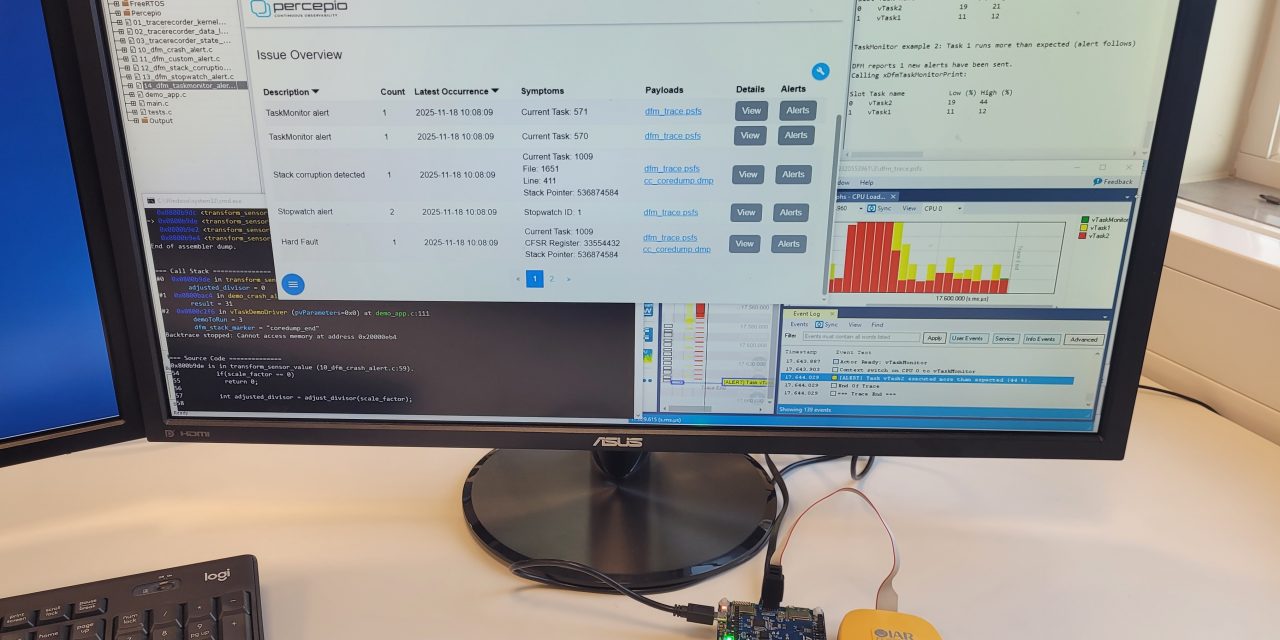 Percepio Detect 2025.2 makes firmware freezes visible