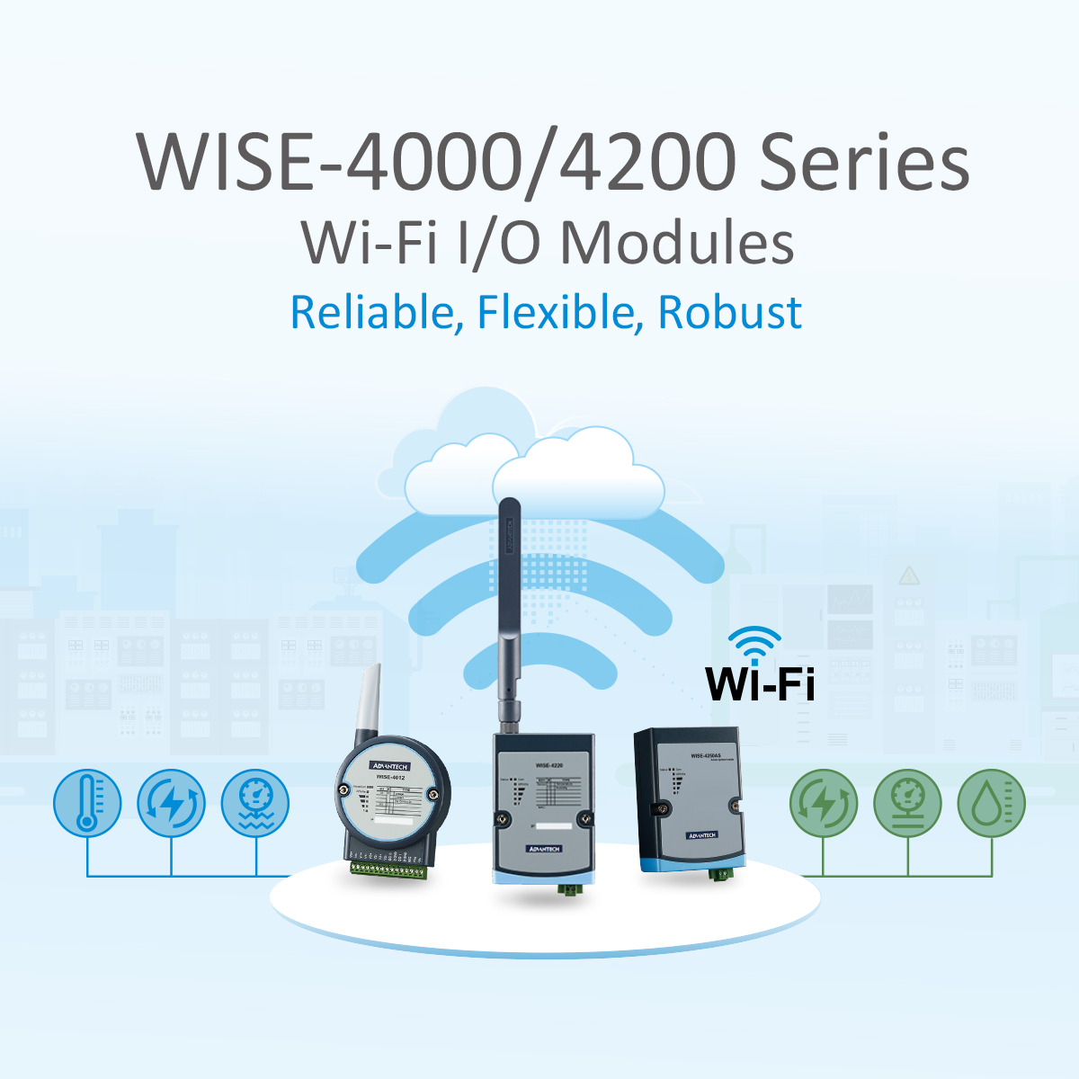 Advantech WISE-4250 dual-band industrial Wi-Fi I/O module