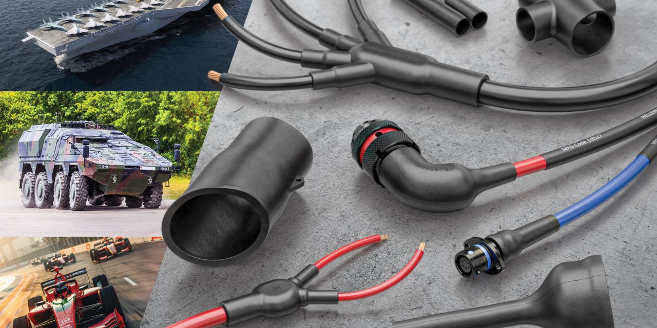 HellermannTyton heat shrink moulded shapes from Lane Electronics protect interconnects in demanding environments