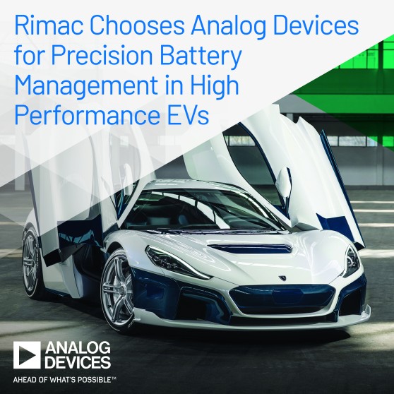 Rimac Chooses Analog Devices to Enable Precision Battery Management in High Performance Electric Vehicles
