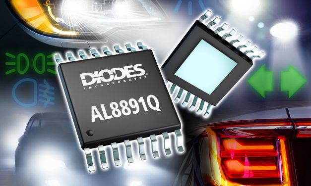 65V, 2A automotive-compliant synchronous buck LED driver from Diodes Incorporated for lighting applications with comprehensive protection and fault reporting