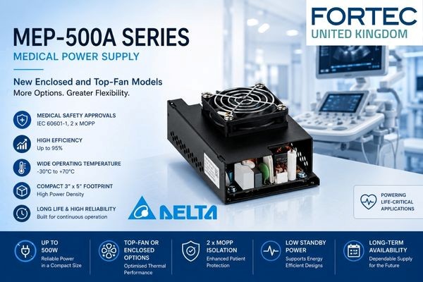 FORTEC UK: Delta expands the MEP-500A medical power supply series