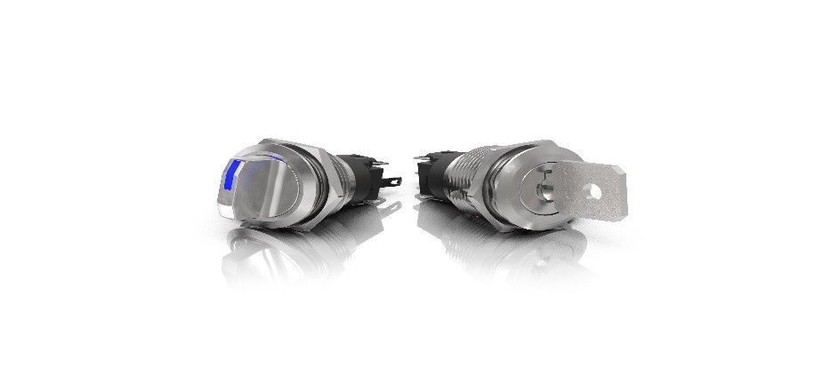 EAO’s new illuminated selector switch and keylock switch are rugged and ergonomic