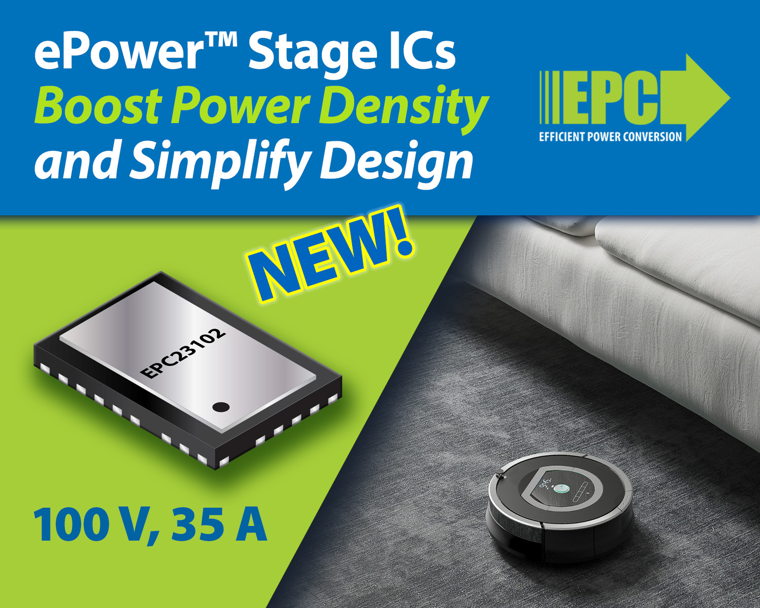 35 A GaN ePower stage IC boosts power density and simplifies design