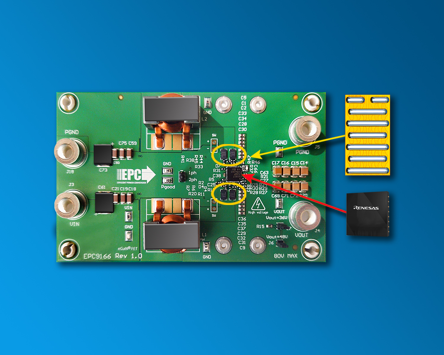 EPC introduces a 12 V – 48 V 500 W GaN boost converter demonstration with same BOM size as silicon