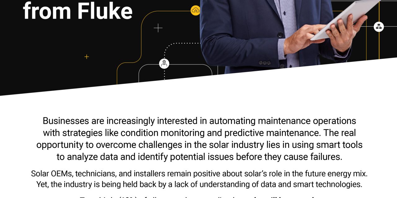 Fluke survey reveals how data is powering the future for solar energy innovation and growth