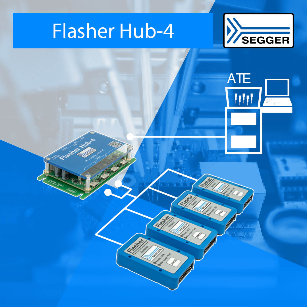 SEGGER introduces Flasher Hub-4 for compact, cost-efficient, high-volume production programming
