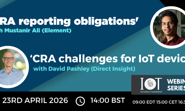 Direct Insight cybersecurity expert joins IoTSF webinar to discuss CRA challenges for IoT devices