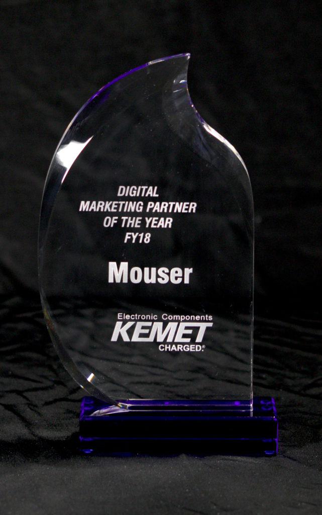 Mouser named Global Digital Marketing Partner of the Year by KEMET