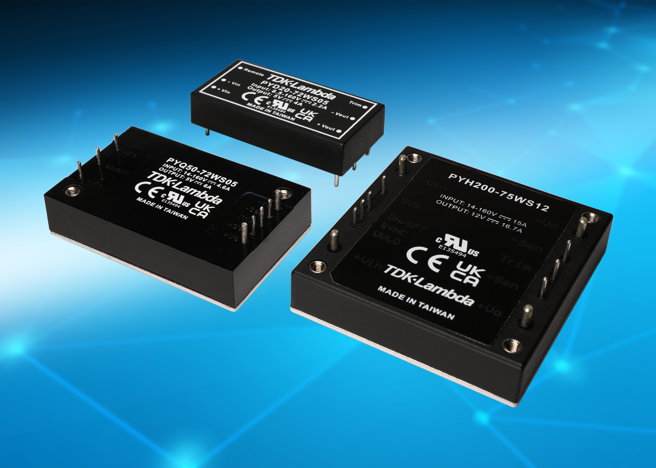 Rugged ultra-wide input 30-75W DC-DC quarter-brick converters suit industrial and rail applications