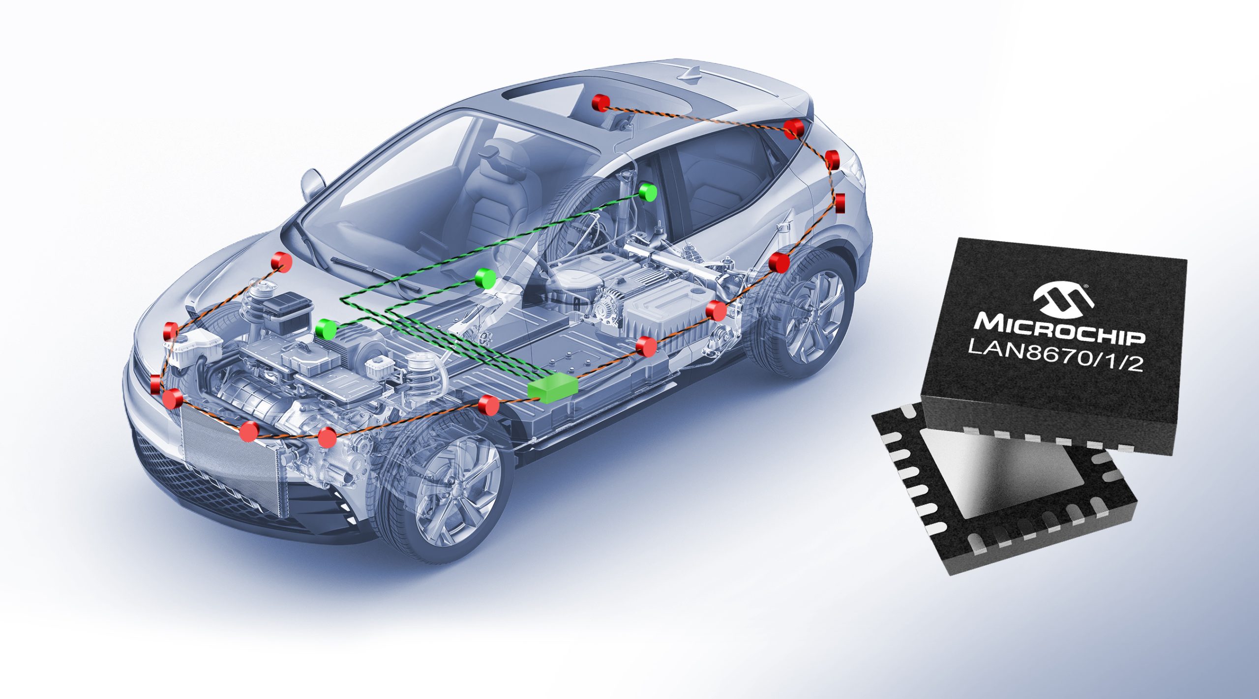 Microchip introduces its first automotive-qualified 10BASE-T1S Ethernet devices