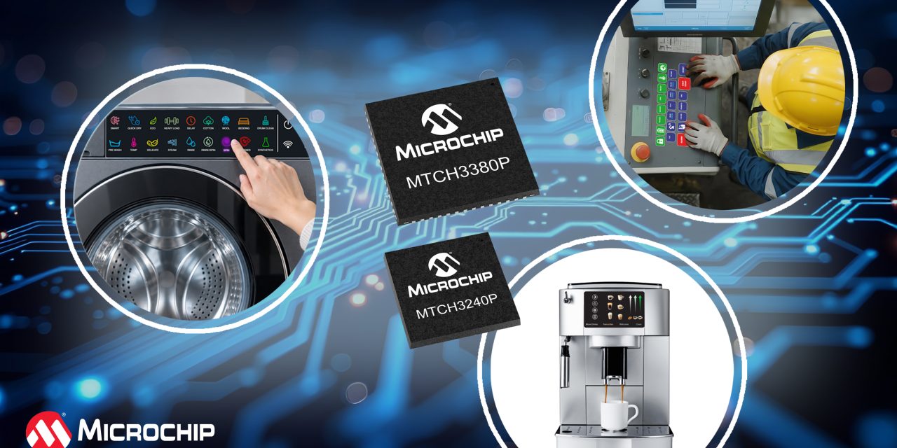 Microchip introduces its first turnkey touch controllers for buttons, sliders and wheels with parallel sensing