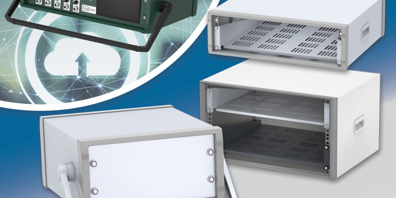 Choice of canting options for METCASE’s INSTRUMET 19″/10.5″ rack enclosures