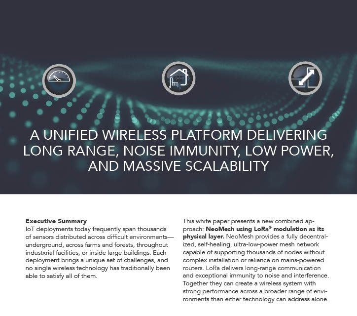 NeoCortec releases new white paper about ‘NeoMesh using LoRa modulation as its physical layer’