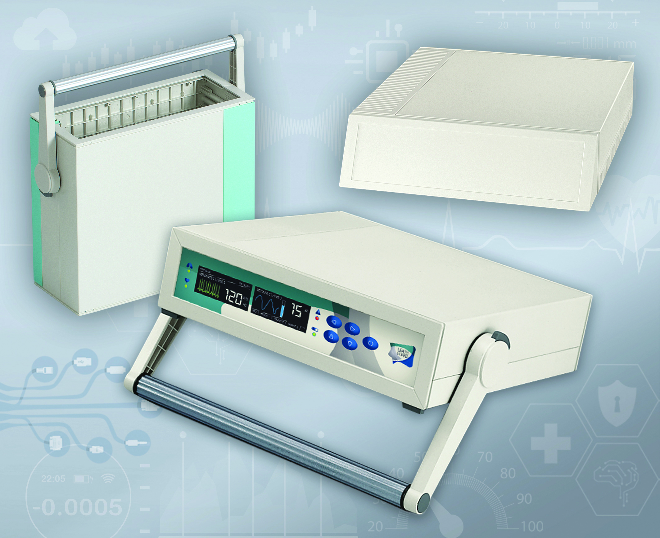 OKW’s versatile MEDITEC plastic enclosures for medical electronics and more