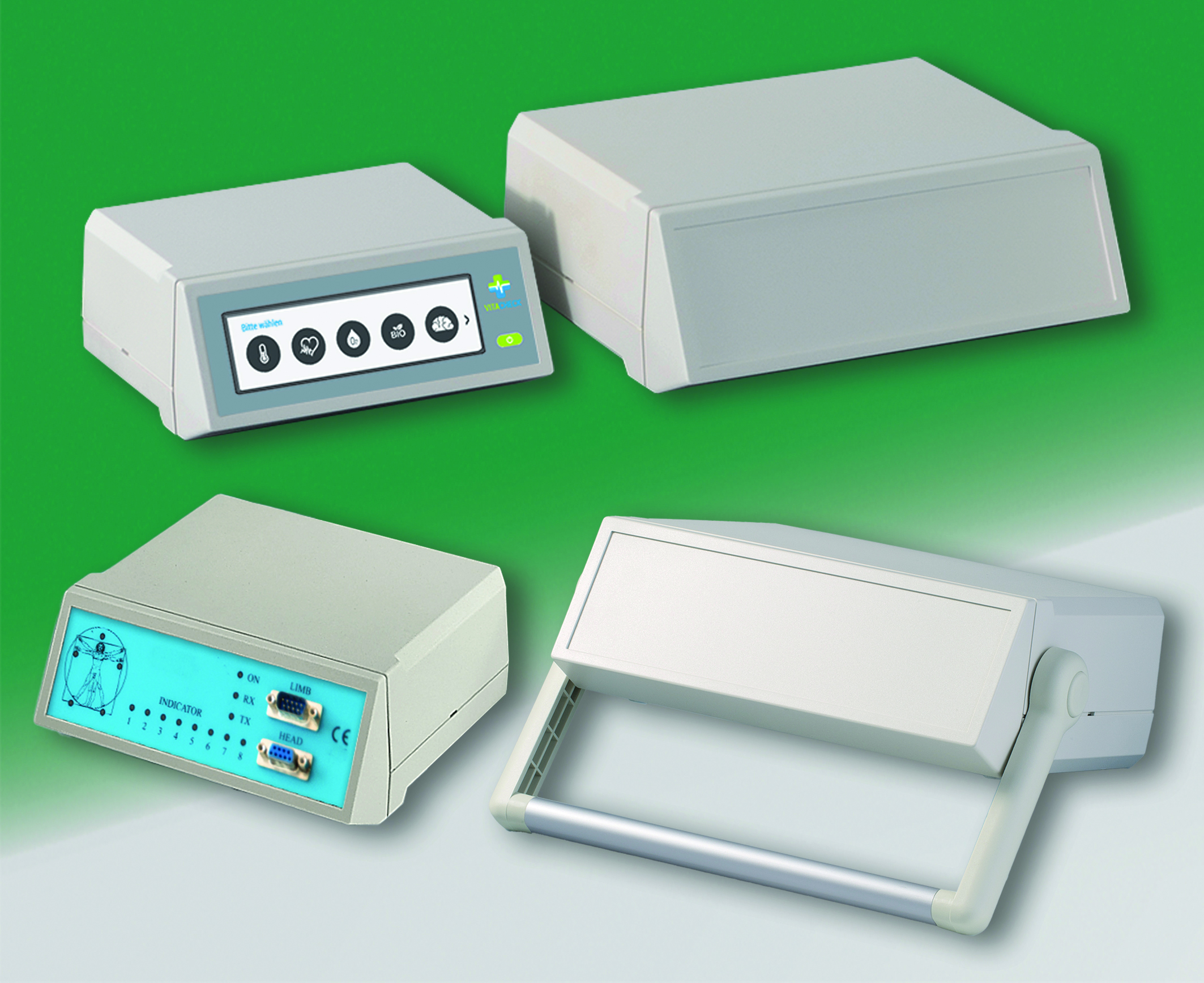 OKW’s compact desktop/portable instrument enclosures now with sloping front