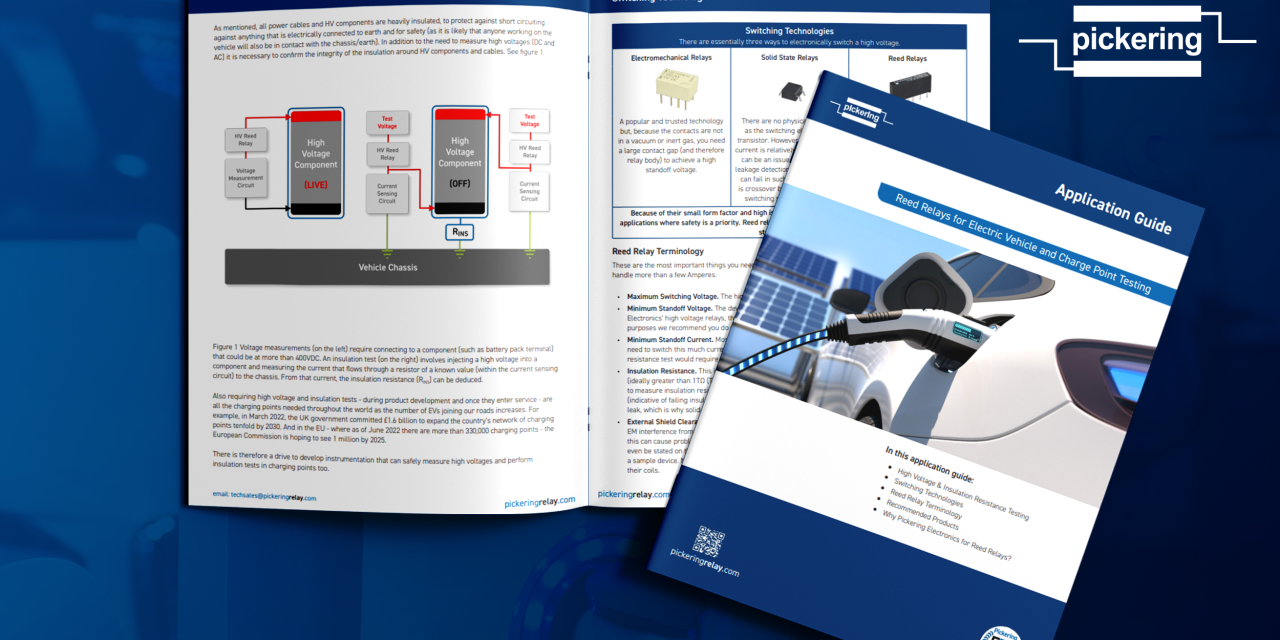 Pickering guide highlights the benefits of reed relays for EV and chargepoint testing