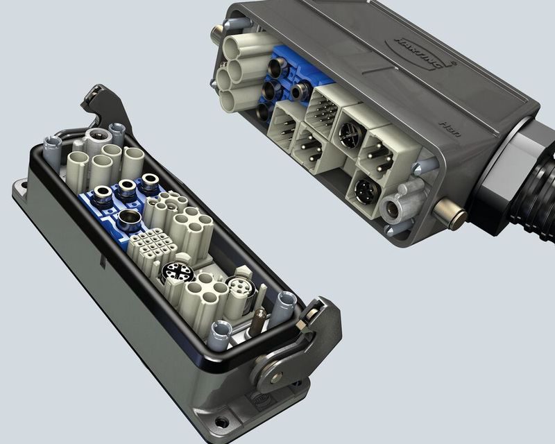 Space and weight saving Harting Han-Modular Domino connectors available from Powell