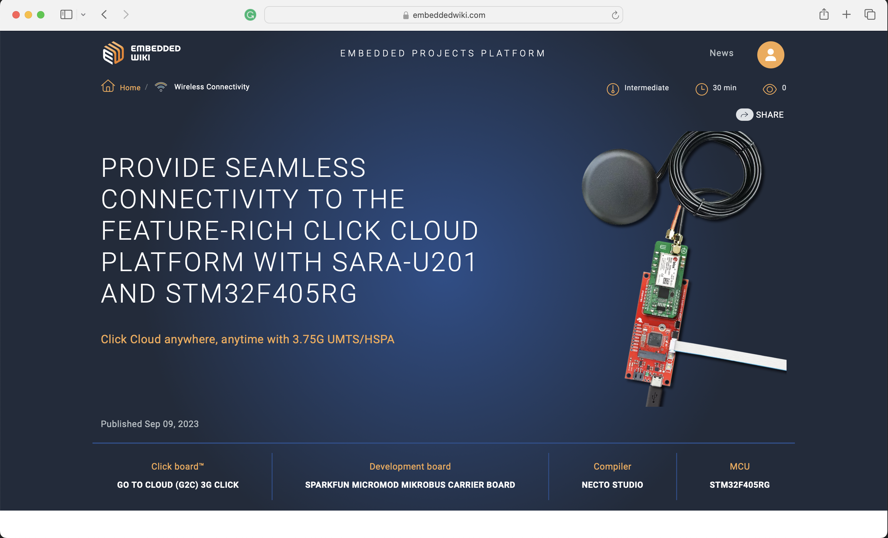 EmbeddedWiki – “the world’s largest embedded projects platform” with over 1,000,000 designs based on 1500+ click boards launched by MIKROE