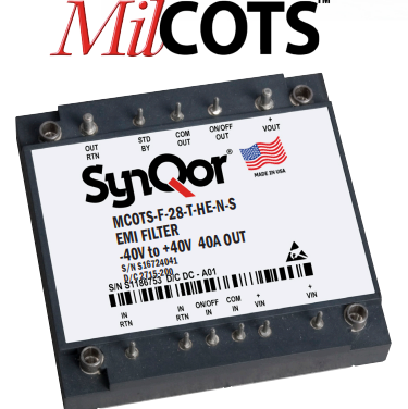 SynQor expands military MCOTS product family with new MCOTS-F-28-T-HE transient filter
