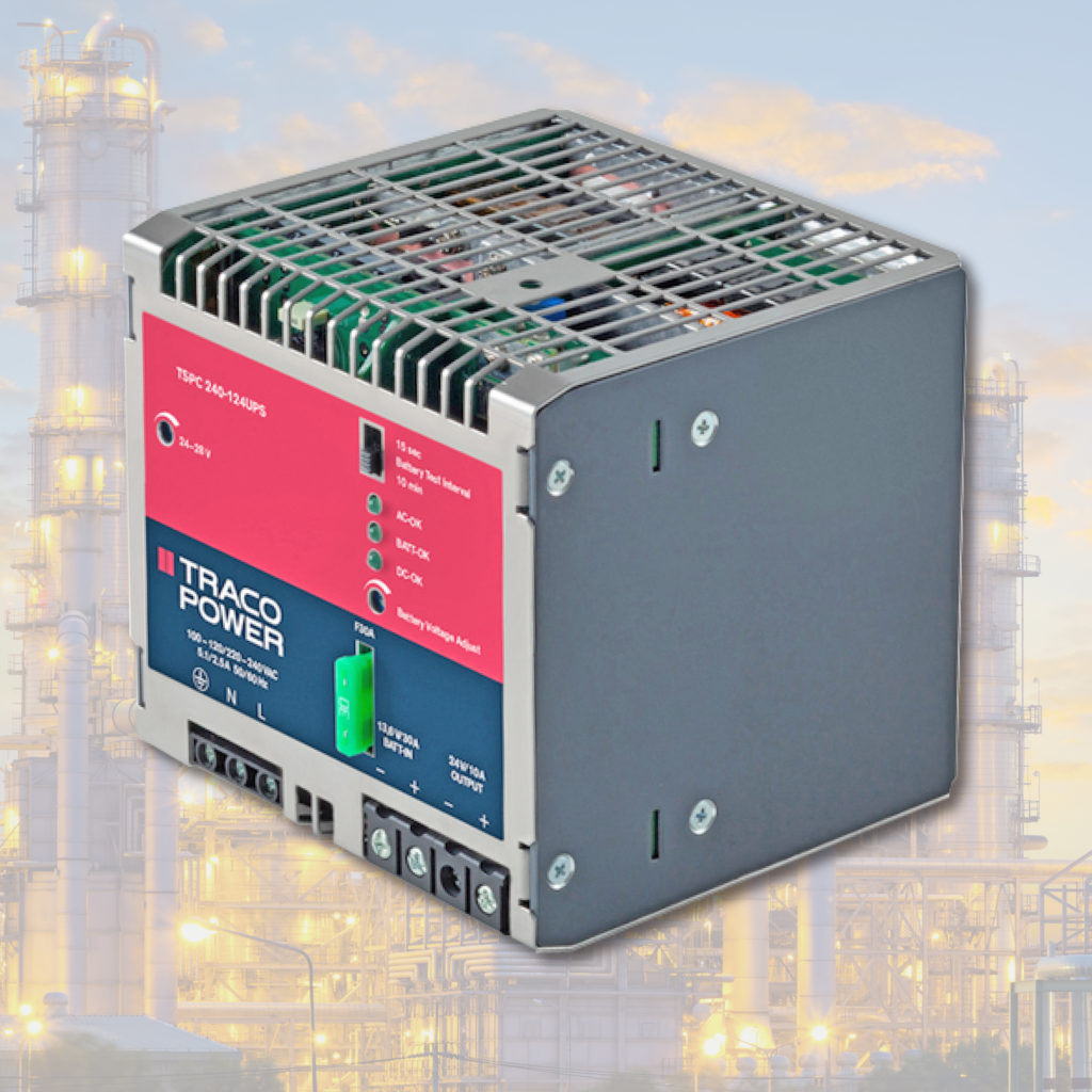 DIN-rail mount power supply provides a complete UPS system
