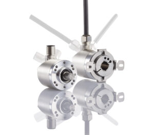 The SICK AHS36 singleturn and AHM36 multiturn absolute IO Link encoders pushing the bo