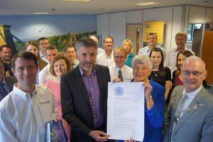 The Third Dimension team celebrating their second Queen’s Award win