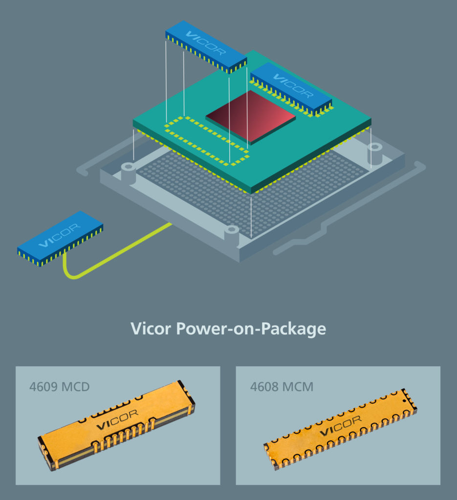 Vicor’s Power-on-Package system provides up to 1,000A peak current