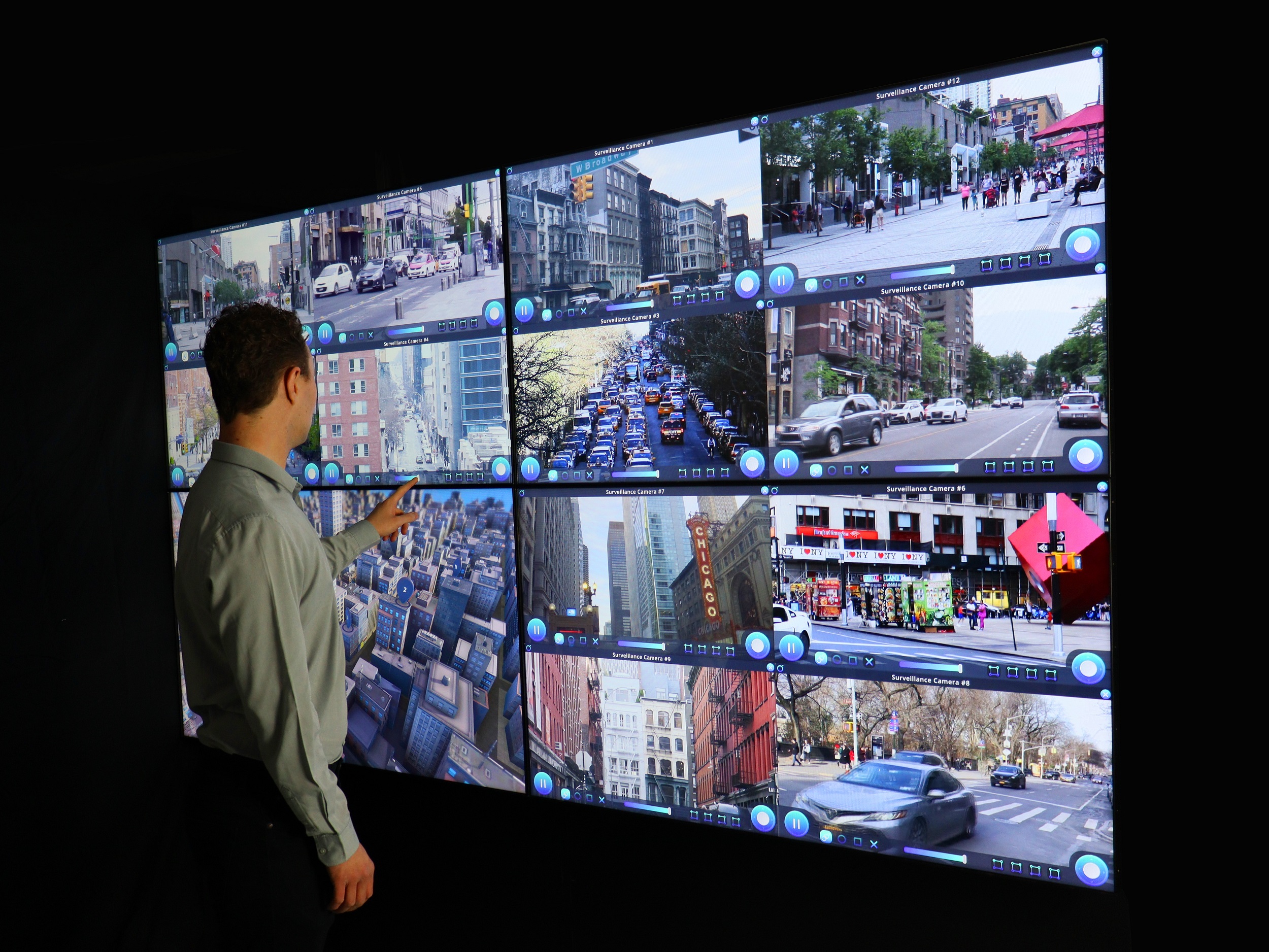 Interactive video wall technology with a seamless multitouch transition ...
