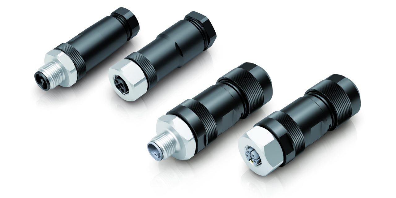 M12 L- and T-coded connectors with stainless steel locking material