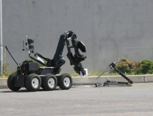 bomb disposal robot in street