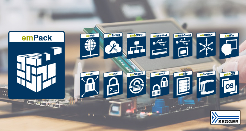 SEGGER introduces emPack, the complete operating system for all 8-/16-/32-Bit IoT and non-IoT systems