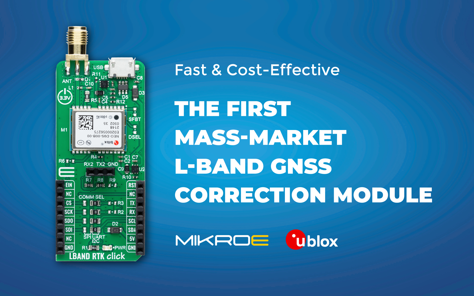 LBAND RTK Click board from MIKROE provides easy global access to satellite L-Band GNSS corrections