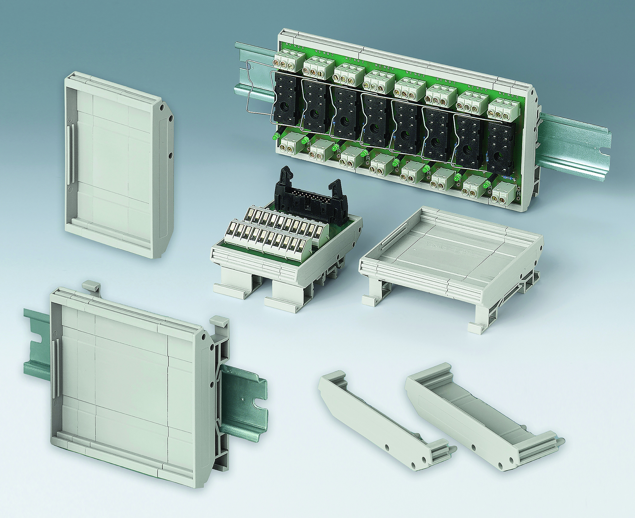 OKW’s updated RAILTEC SUPPORT modular DIN Rail PCB holders