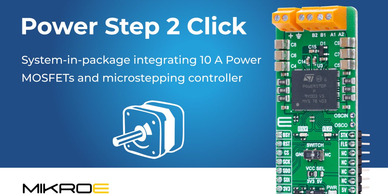 Precise microstepping Click board from MIKROE suits robotics, medical, antenna positioning, security and more