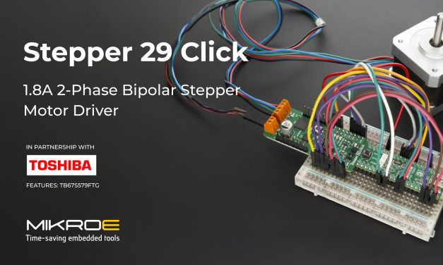 Stepper 29 Click from MIKROE is designed for bipolar stepper motor control with configurable advanced microstepping